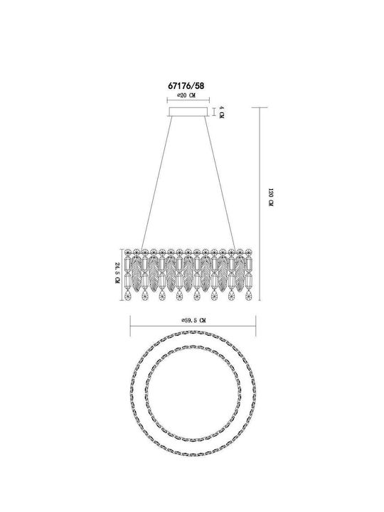 Globo Lighting Κρεμαστό Φωτιστικό Διάφανο