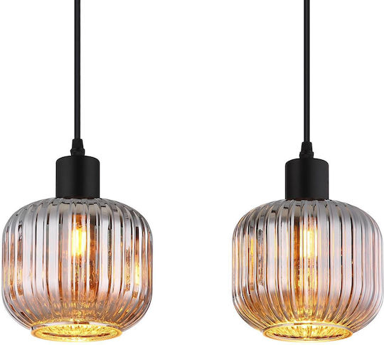 Globo Lighting Black Ceiling Light for 4 E14 Bulbs 15x120cm