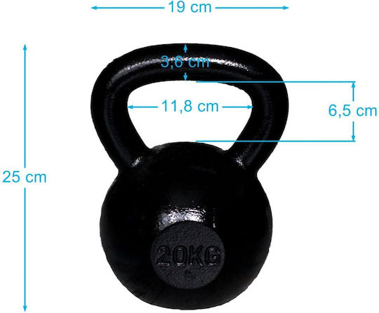 Spartan Kettlebell от Чугун 20кг Черен