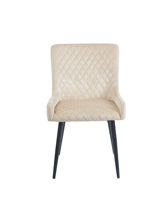 Vanesa Καρέκλα Τραπεζαρίας Βελούδινη Beige 52x55x85εκ.