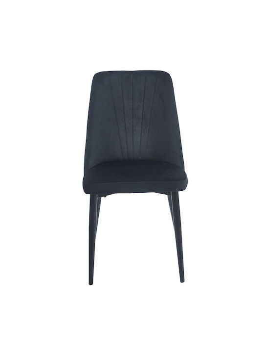 Olivia Καρέκλα Τραπεζαρίας Βελούδινη Black 46x58x85εκ.