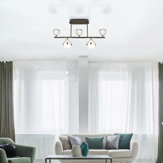 Globo Lighting Πλαφονιέρα Οροφής 65εκ. Διάφανη με Ενσωματωμένο LED και Τηλεχειριστήριο