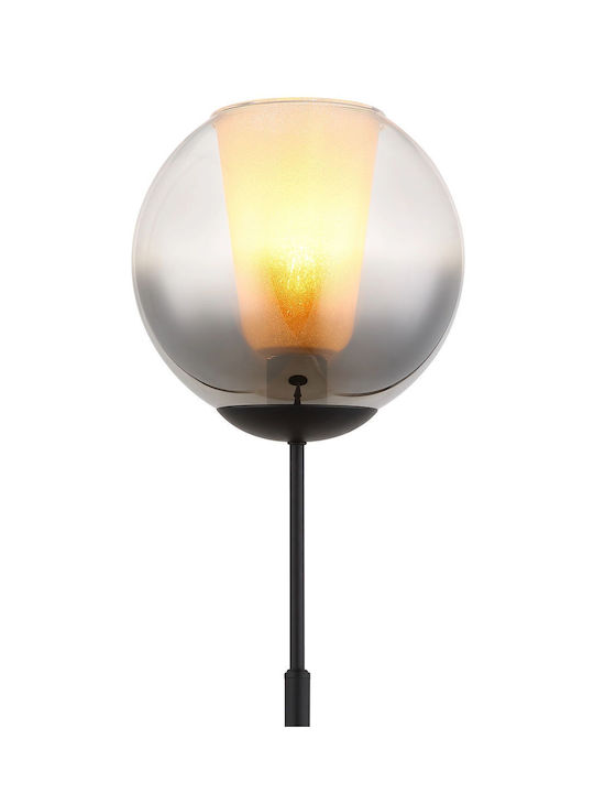 Globo Lighting Floor Lamp H154.5xW25cm. with Socket for Bulb E27 Black