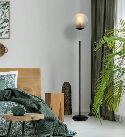 Globo Lighting Stehleuchte H154.5xB25cm. mit Fassung für Lampe E27 Schwarz