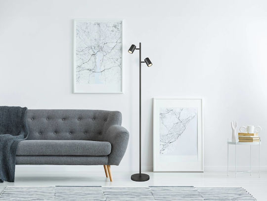 Globo Lighting Floor Lamp with Socket for Bulb GU10 Gray