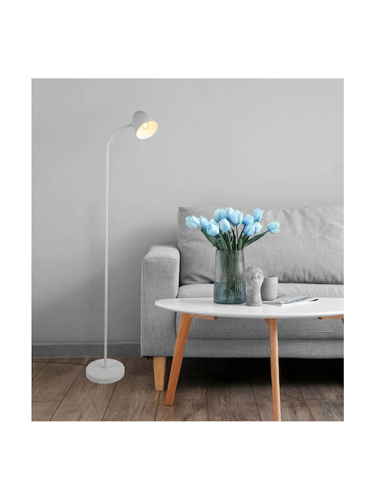 Globo Lighting Floor Lamp Height 145cm with Lamp Bulb Base E14 White