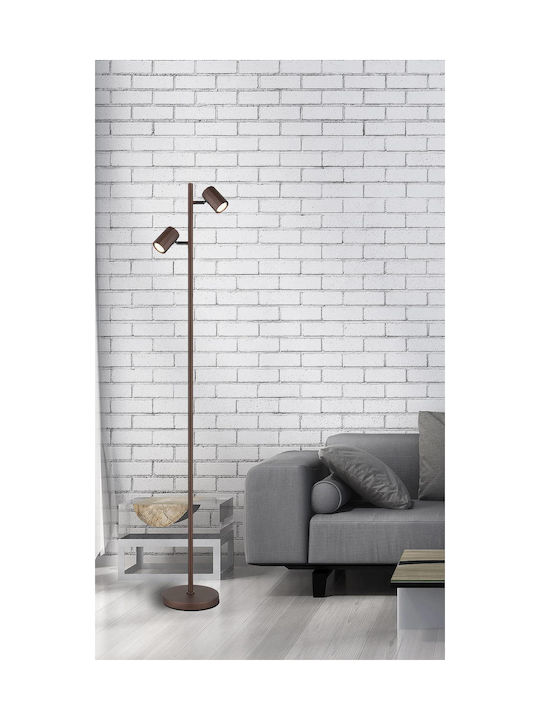 Globo Lighting Floor Lamp with Socket for Bulb GU10 Brown
