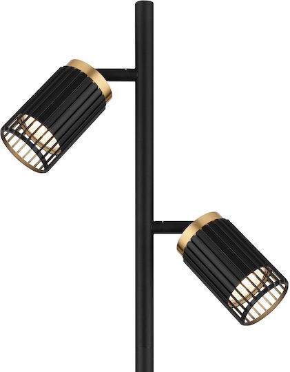 Globo Lighting Floor Lamp H158xW27.5cm. with Socket for Bulb GU10 Black