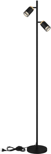 Globo Lighting Floor Lamp H158xW27.5cm. with Socket for Bulb GU10 Black