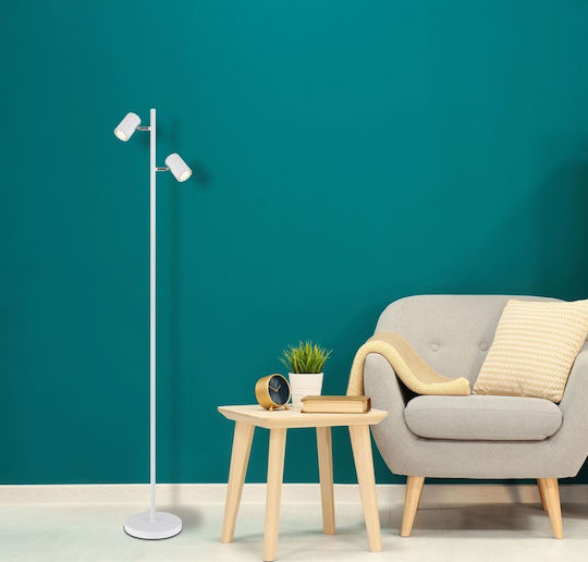 Globo Lighting Floor Lamp with Socket for Bulb GU10 White