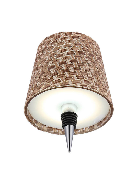 Globo Lighting Ξύλινο Πορτατίφ LED με Καφέ Καπέλο και Βάση