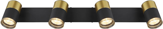 Globo Lighting Spot With 4 Lights And GU10 Lamp Adapter In Black Colour