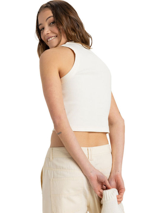 Iconic Days Γυναικείο Crop Top Βαμβακερό Αμάνικο Egret