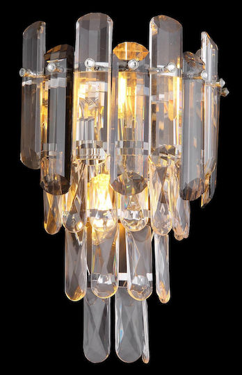 Globo Lighting Lampă de Perete cu Bază de Bec E14 Transparent 24 cm