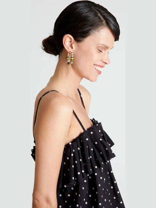 Women's Blouse with Straps Black