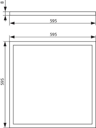 Vivalux Încastrat Panou LED Putere 40W cu Alb Natural Lumini 60x60cm.