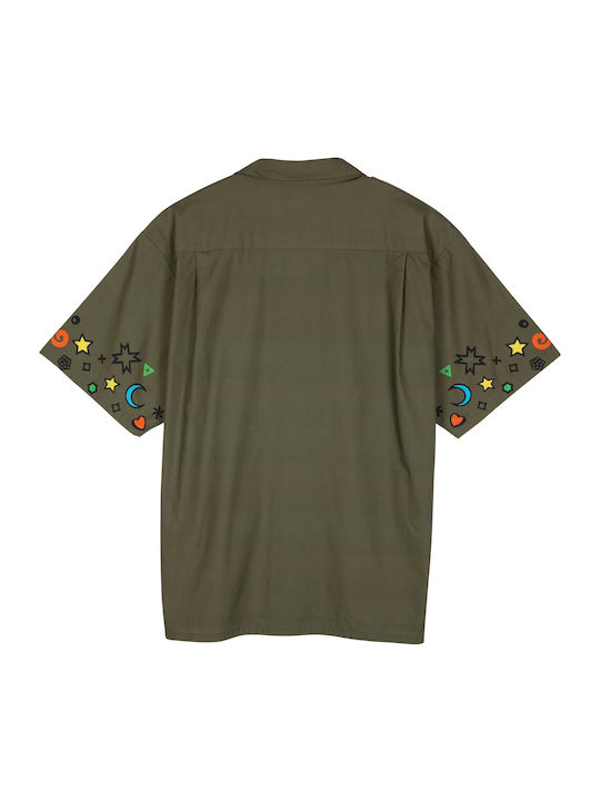 Short-sleeved Cotton Shirt Uniform Green, Olive