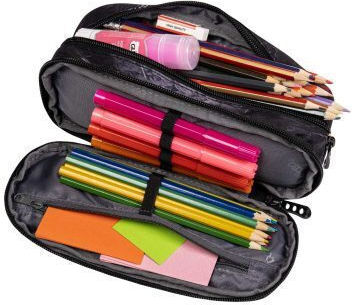 Polo Growly Pencil Case with 2 Compartments Black