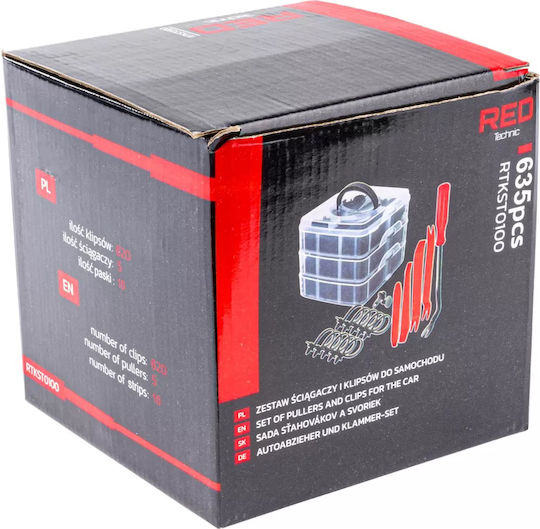 Set pentru Demontarea Tapițeriei 620 Piese Roșu Technic Rtkst0100