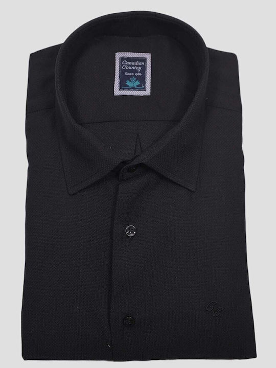 Long-sleeved Cotton Shirt Black
