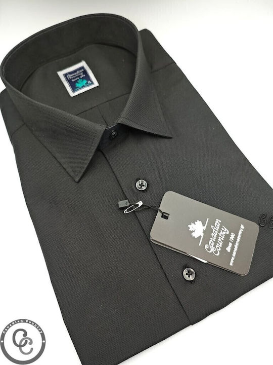 Long-sleeved Cotton Shirt Black