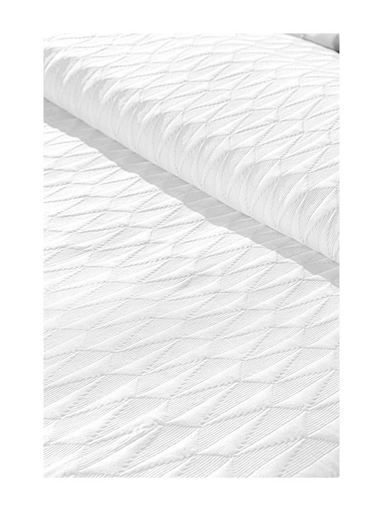 Guy Laroche Medici Pique Double Blanket 245x260cm White