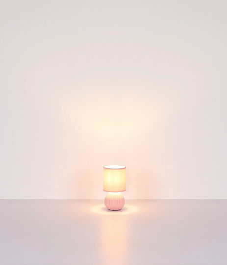 Globo Lighting Пластмасов Портатиф за Цокъл E14 с Розова Шапка и Основа