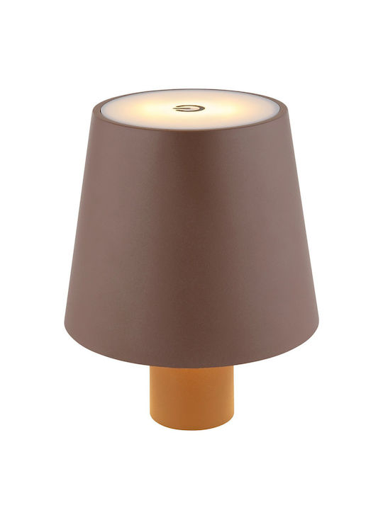 Globo Lighting Πορτατίφ LED με Καφέ Καπέλο και Βάση