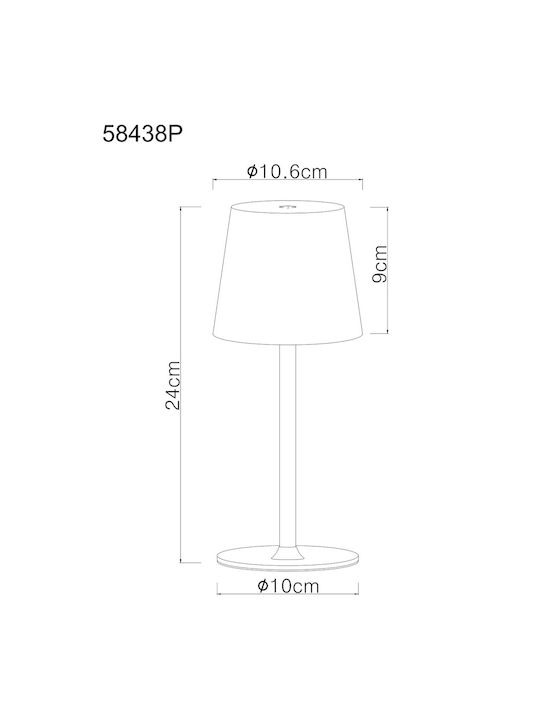 Globo Lighting Πορτατίφ LED με Πορτοκαλί Καπέλο και Βάση