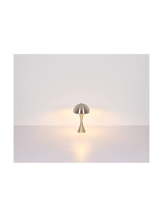 Globo Lighting Πορτατίφ με Ασημί Καπέλο και Βάση