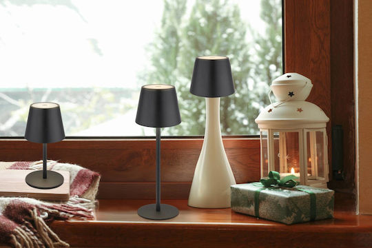 Globo Lighting Metal Table Lamp LED with Black Shade and Base