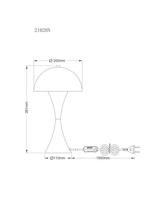Globo Lighting Πορτατίφ με Ασημί Καπέλο και Βάση