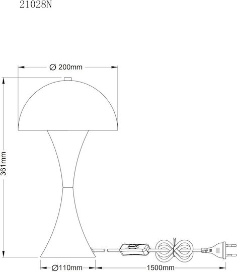 Globo Lighting Metallisches Tischlampen Für E27 Mit Silber Farbe Und Basis