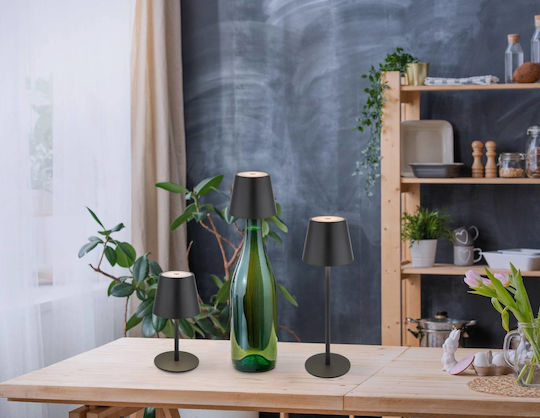Globo Lighting Metal Table Lamp LED with Black Shade and Base