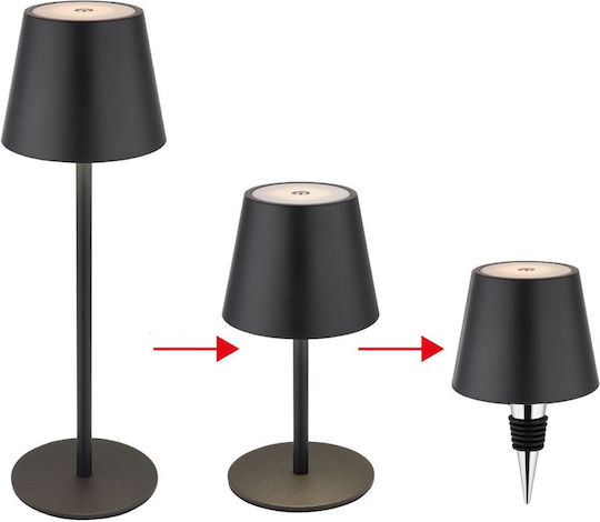 Globo Lighting Metal Table Lamp LED with Black Shade and Base