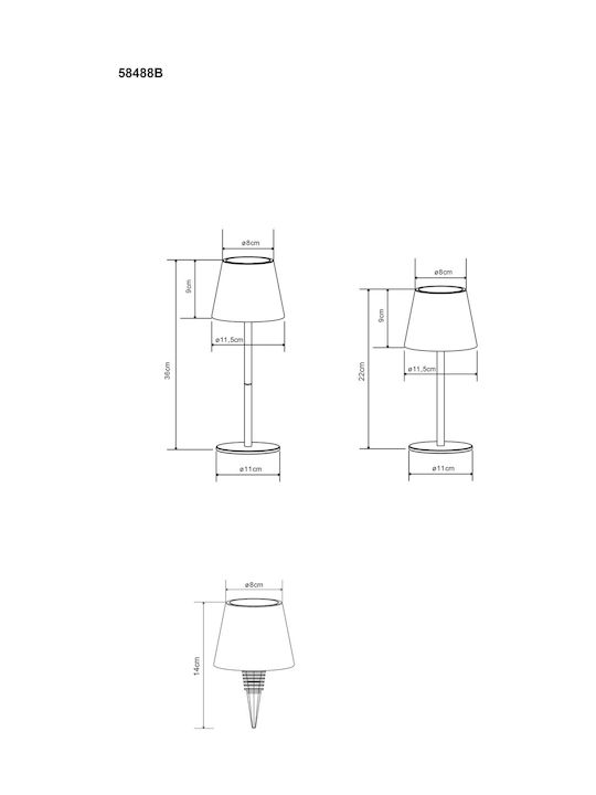 Globo Lighting Table Lamp LED with Black Shade and Base