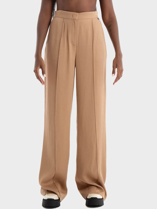 Γυναικείο Υφασμάτινο Παντελόνι Light Brown