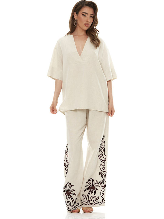 Women's Beige Set with Pants