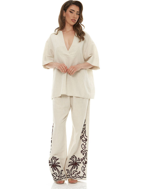 Women's Beige Set with Pants