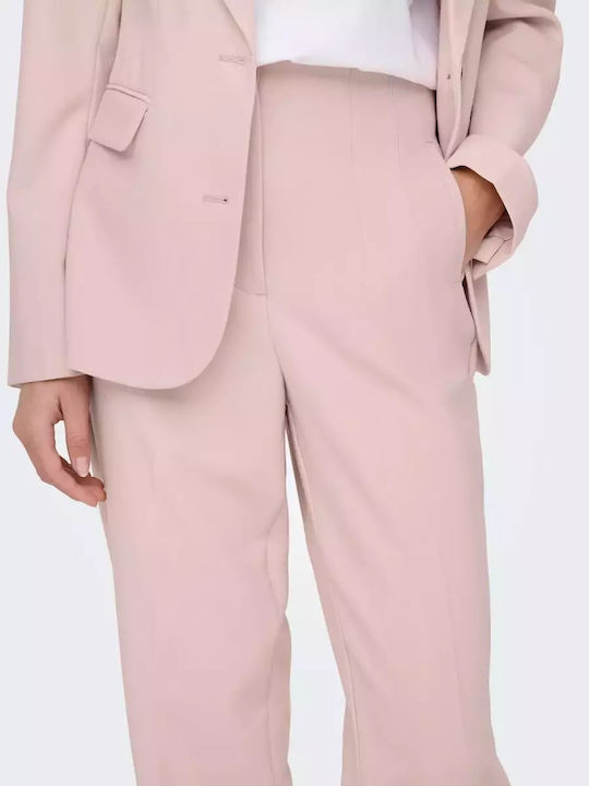 Raven Women's Fabric Trousers Regular Fit Pink