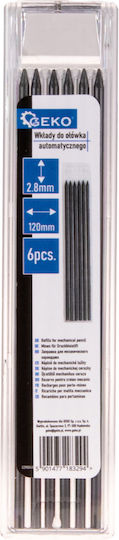 Set Replacement Leads Carpentry Mechanical Pencil 120 X 2.8 Mm 6 Pieces Geko G29004a