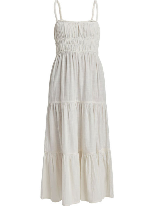 Sunshine Coastline Summer Midi Dress EGRET