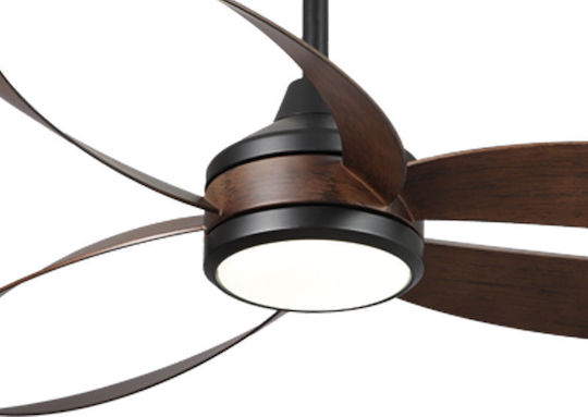 Primo Prcf-80652 Ceiling Fan 132.08cm with Light Black