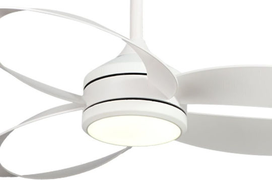 Primo Prcf-80654 Ceiling Fan 132.08cm With Light Fixture White