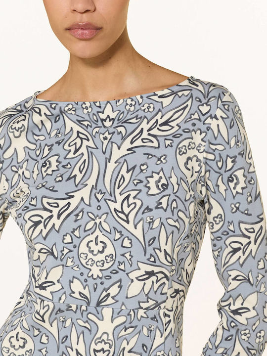 Kleid Grey / Light Blue / White