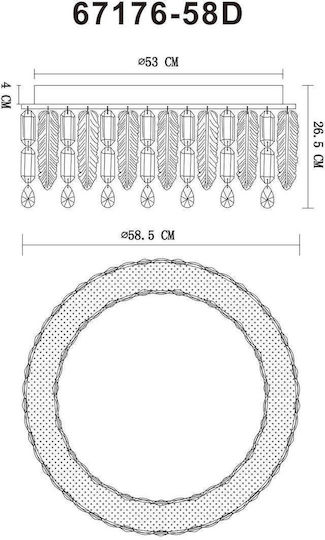 Globo Lighting Πλαφονιέρα Οροφής 58εκ. Διάφανη