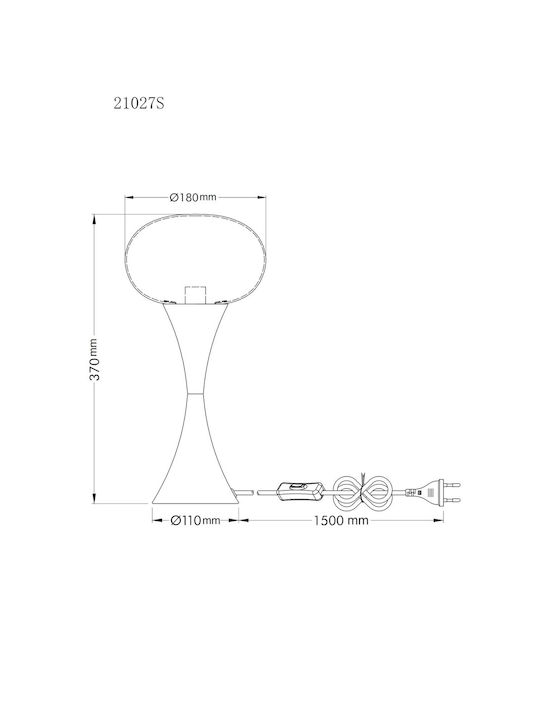 Globo Lighting Decorative Lamp with Socket for Bulb E14 Black