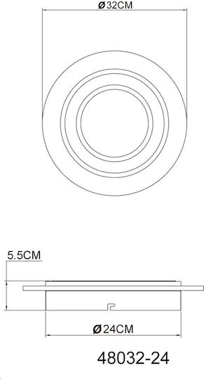 Globo Lighting Πλαφονιέρα Οροφής 32εκ. Γκρι με Ενσωματωμένο LED