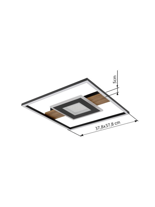 Globo Lighting Πλαφονιέρα Οροφής Μαύρη με Ενσωματωμένο LED