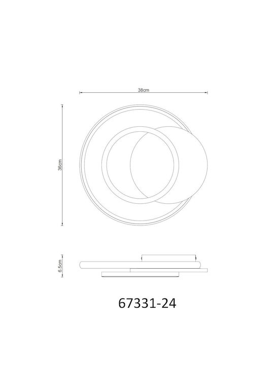 Globo Lighting Πλαφονιέρα Οροφής Μαύρη με Ενσωματωμένο LED